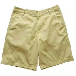 Fila Sport Mens Khaki Golf Flat Front Chino Shorts Active Polyester Size 34